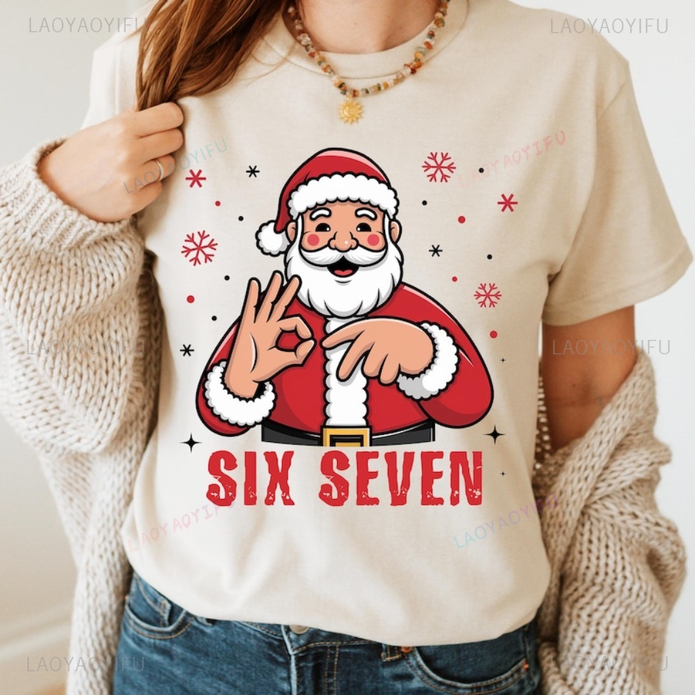 Mens Xmas Fashion - سانتا 67 علامة اليد مضحك عيد