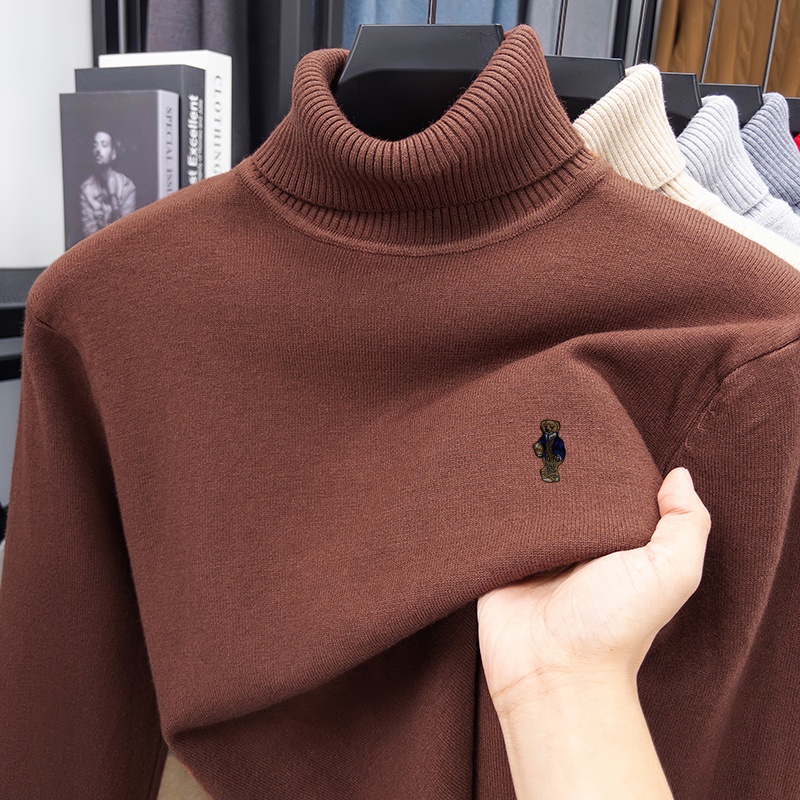 Turtleneck Sweater Men - حار العلامة التجارية الفاخرة رجل طويل
