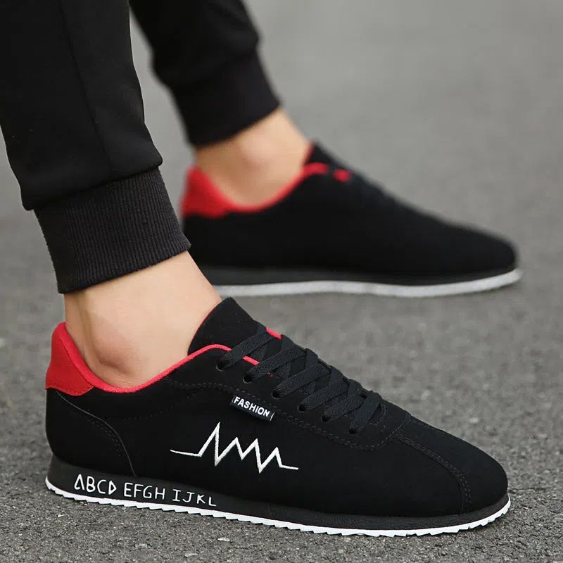 Mens Fashion Trainers 2025 - أحذية رياضية رجالية حمراء منخفضة الارتفاع