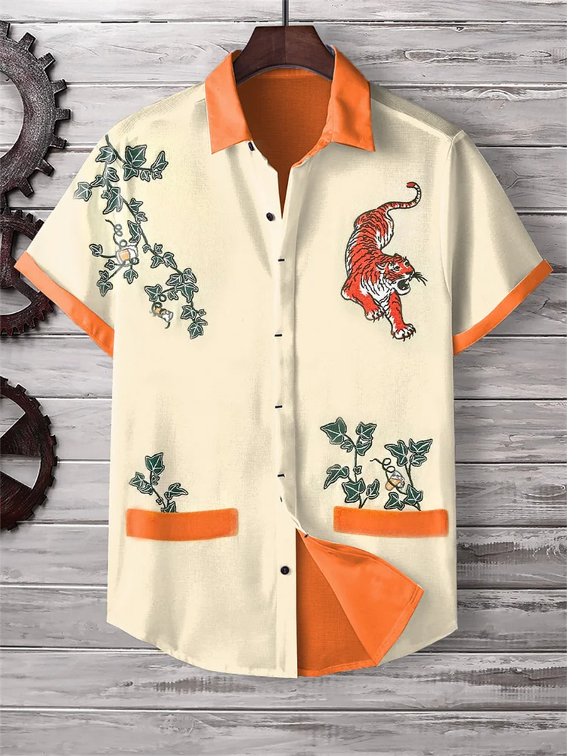 Mens Fashion Summer 2025 - قميص هاواي صيفي للرجال صيفي بأكمام