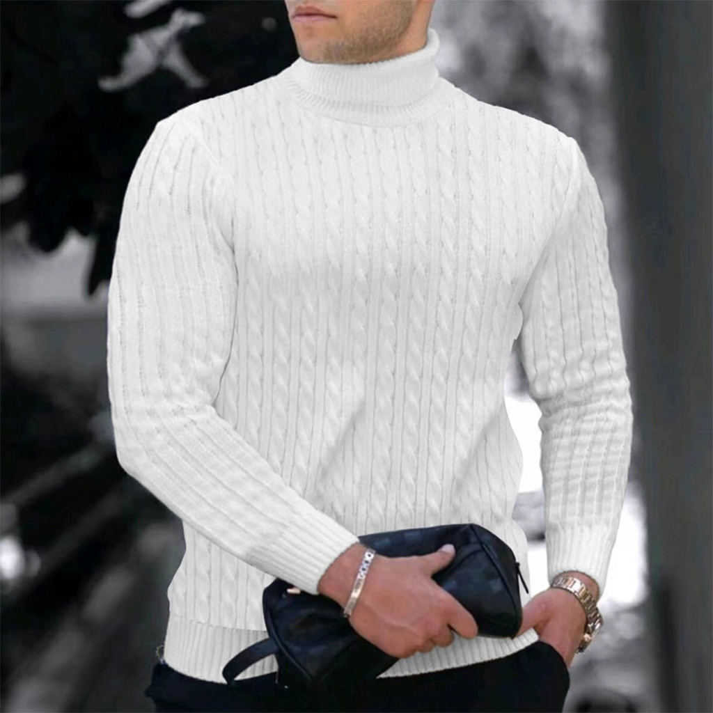 Turtleneck Sweater Men - خريف شتاء جديد الرجال متماسكة سترة