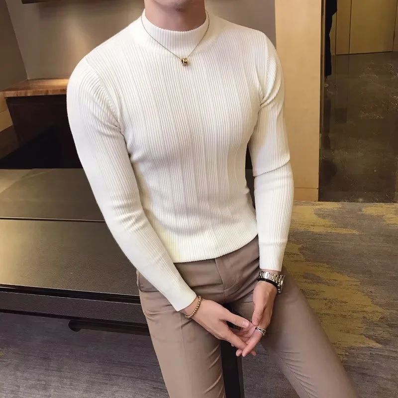 جديد الخريف الشتاء عالية الياق - مراجعة Turtleneck Sweater Men وسعره