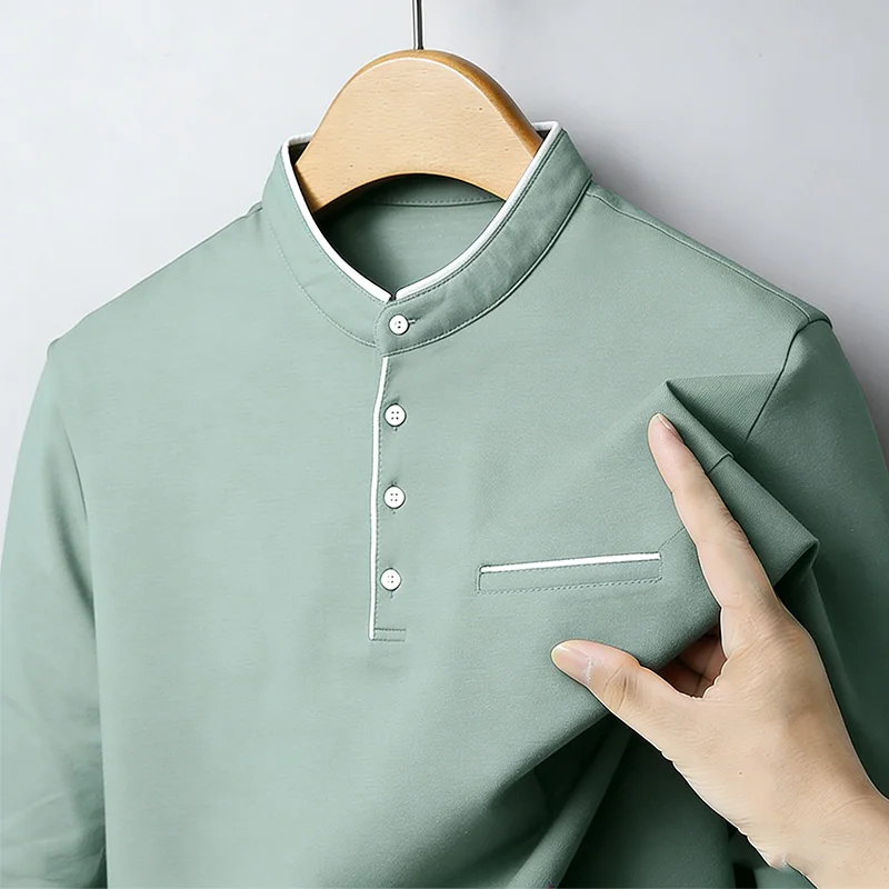 قميص رجالي بياقة ماندارين وأكم - مراجعة Mens Fashion Top وسعره