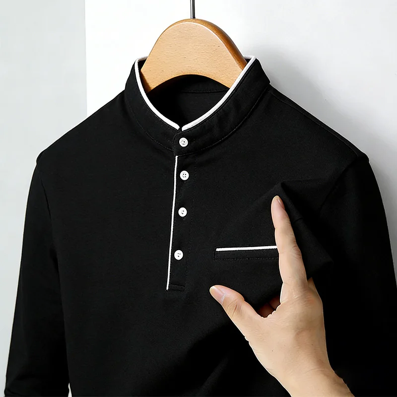 قميص رجالي بياقة ماندارين وأكم - مراجعة Mens Fashion Top وسعره