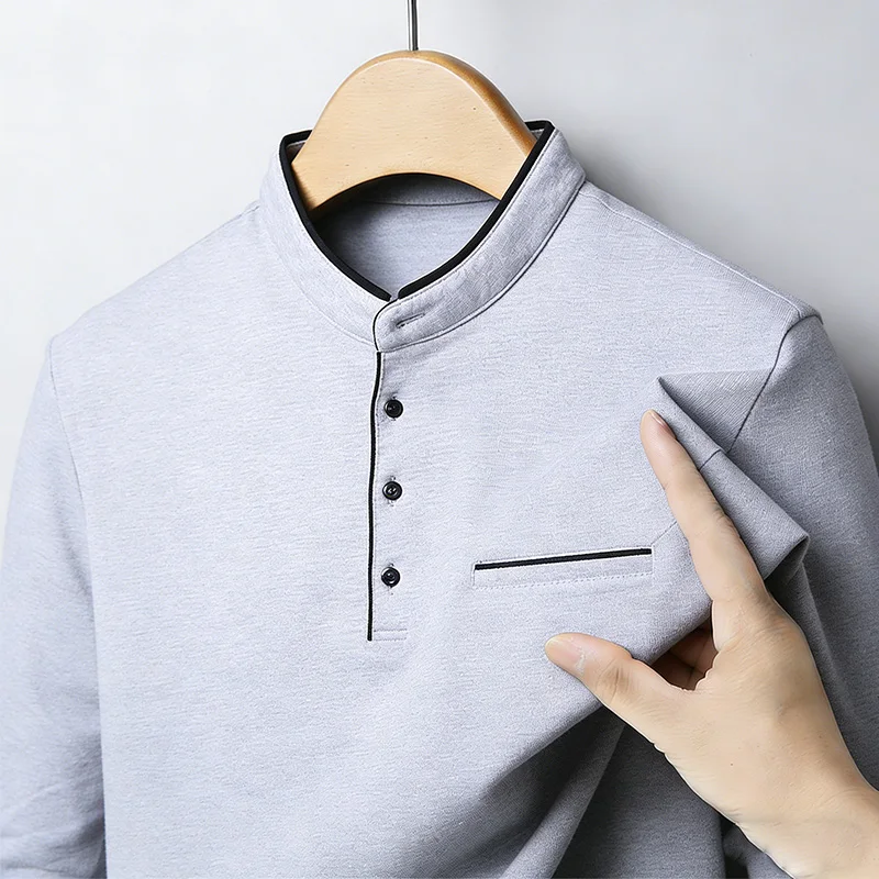 قميص رجالي بياقة ماندارين وأكم - مراجعة Mens Fashion Top وسعره