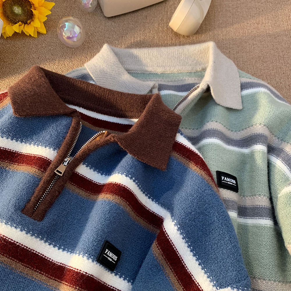 اليابان الرجال Y2K محبوك الداف - مراجعة Turtleneck Sweater Men وسعره