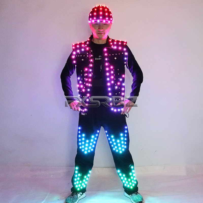 كامل اللون LED زي الرجال بار ا - مراجعة Men'S Fashion Light Jacket وسعره