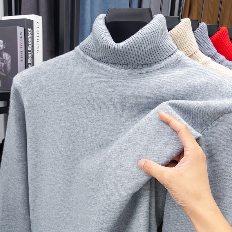 الخريف الرجال عالية الجودة محب - مراجعة Turtleneck Sweater Men وسعره