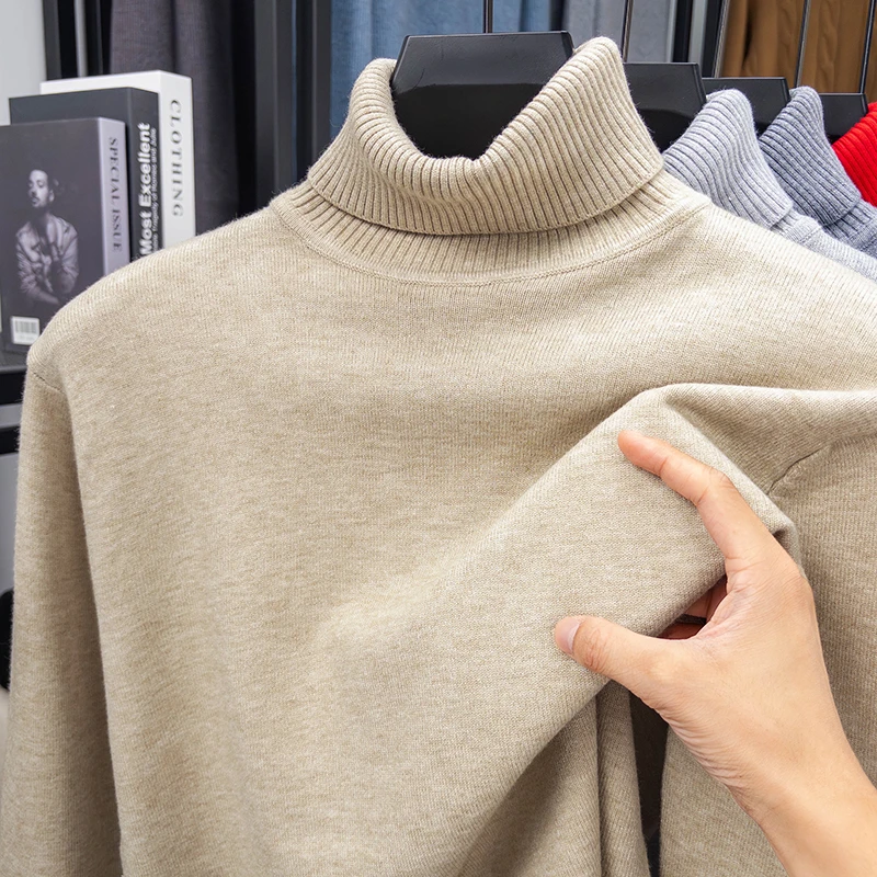 الخريف الرجال عالية الجودة محب - مراجعة Turtleneck Sweater Men وسعره