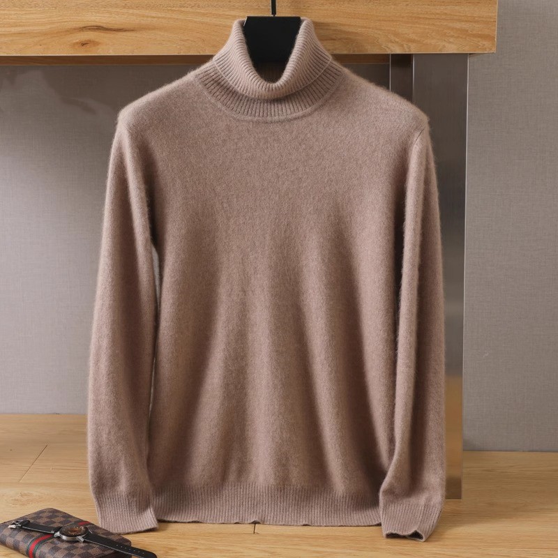 الرجال 100% المنك النقي المخمل - مراجعة Turtleneck Sweater Men وسعره
