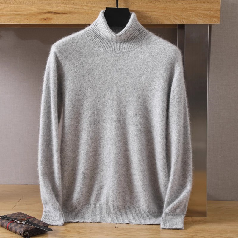 الرجال 100% المنك النقي المخمل - مراجعة Turtleneck Sweater Men وسعره