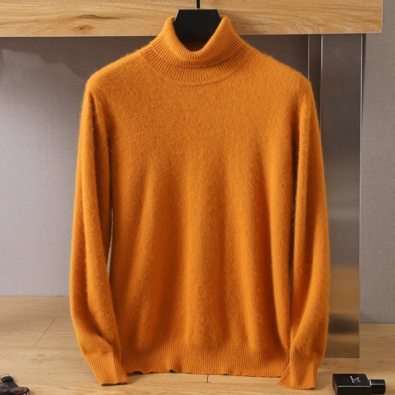 الرجال 100% المنك النقي المخمل - مراجعة Turtleneck Sweater Men وسعره