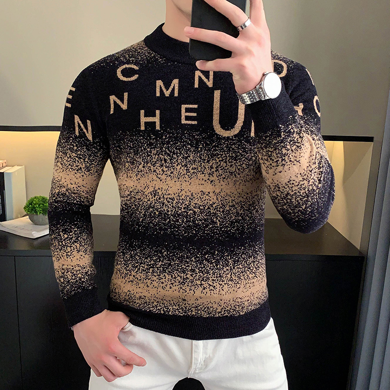 سترة مخملية جاكار بأحرف كورية  - مراجعة Turtleneck Sweater Men وسعره