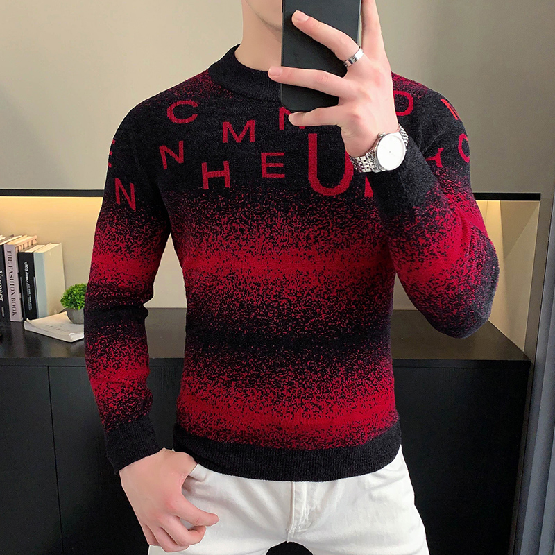 سترة مخملية جاكار بأحرف كورية  - مراجعة Turtleneck Sweater Men وسعره