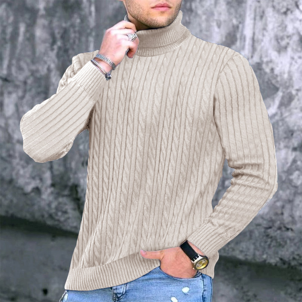 خريف شتاء جديد الرجال متماسكة  - مراجعة Turtleneck Sweater Men وسعره