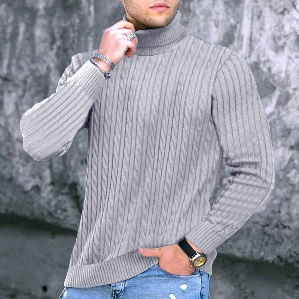 خريف شتاء جديد الرجال متماسكة  - مراجعة Turtleneck Sweater Men وسعره